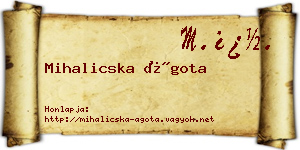 Mihalicska Ágota névjegykártya